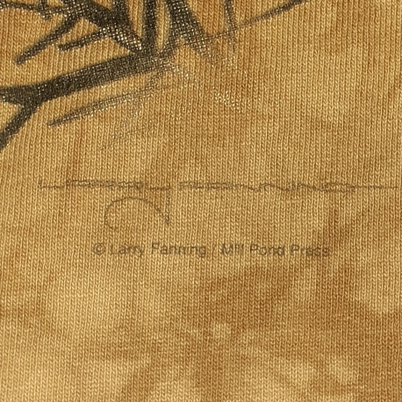 90s Liquid Blue Wolves Tie Dye Shirt Vintage Wolf Tee Larry Fanning Art - Picture 3 of 6